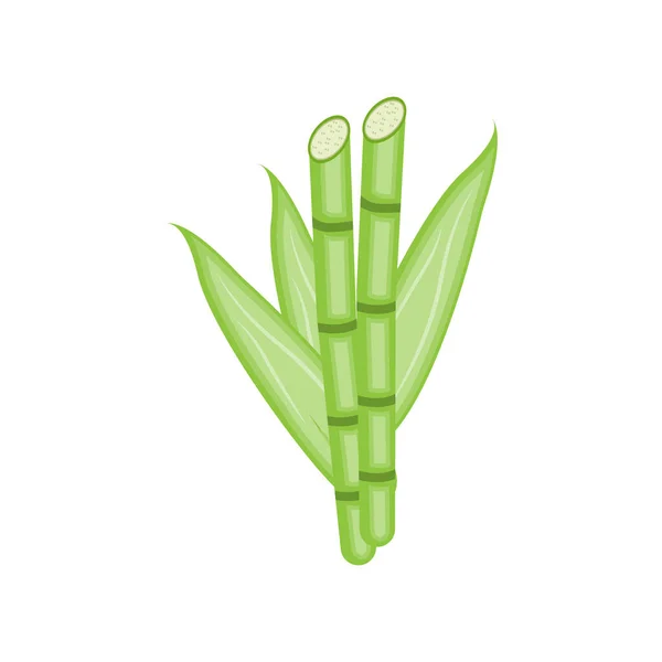 Bamboo Logo Panda Food Green Plant Vector Simple Minimalist Design — Stock Vector