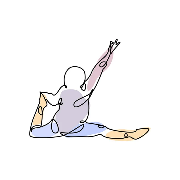 Pilates Oturma Pozu Logo Simgesi Tüm Vücudu Hareket Ettiren Yatıştırıcı — Stok Vektör