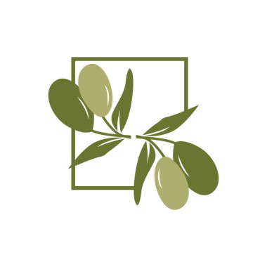Olive Logo Design, Olive Oil Tree Vector, Simple Illustration Template