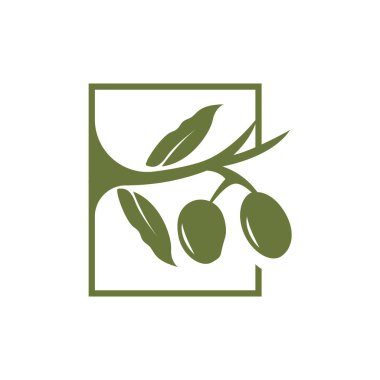 Olive Logo Design, Olive Oil Tree Vector, Simple Illustration Template