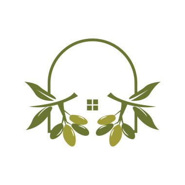 Olive Logo Design, Olive Oil Tree Vector, Simple Illustration Template