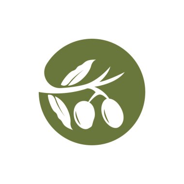 Olive Logo Design, Olive Oil Tree Vector, Simple Illustration Template
