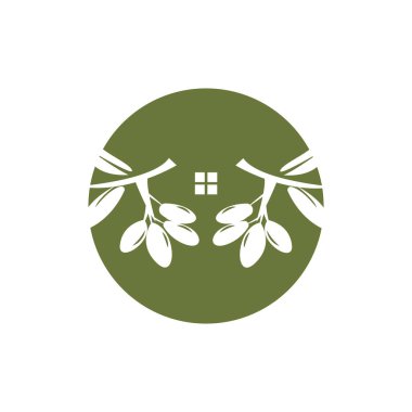 Olive Logo Design, Olive Oil Tree Vector, Simple Illustration Template