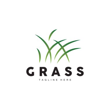 Green Grass Logo Design, Farm Landscape Illustration, Natural Scenery Vector