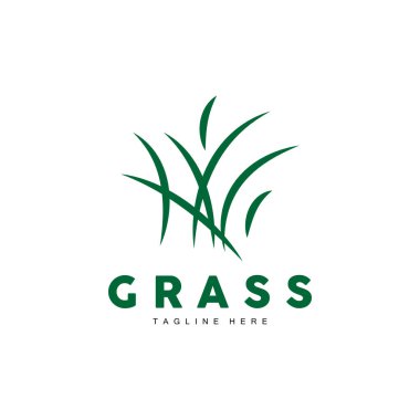 Green Grass Logo Design, Farm Landscape Illustration, Natural Scenery Vector