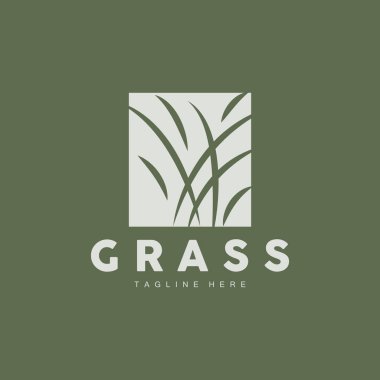 Green Grass Logo Design, Farm Landscape Illustration, Natural Scenery Vector