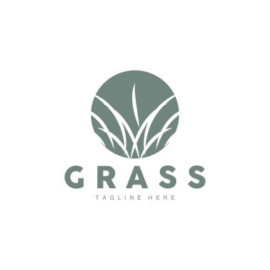 Green Grass Logo Design, Farm Landscape Illustration, Natural Scenery Vector