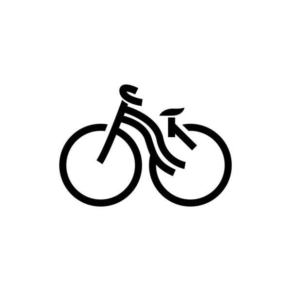 Logo Rowerowe Simple Minimalist Design Sport Transport Vector Ilustracja Sylwetki — Wektor stockowy