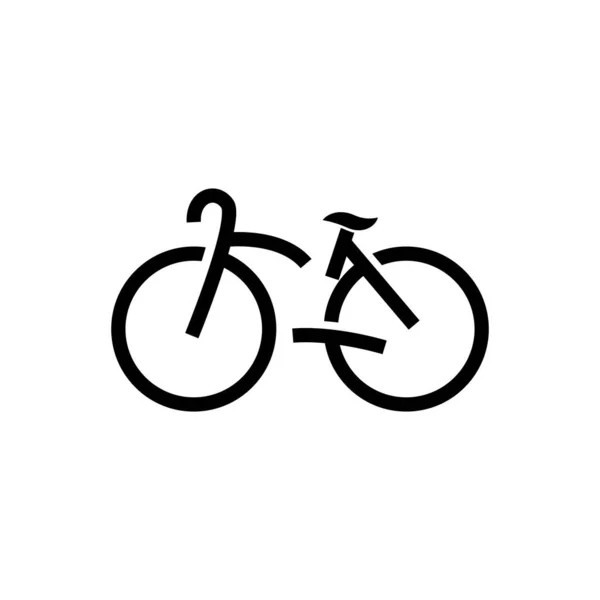 Bisiklet Logosu Basit Minimalist Tasarım Spor Taşıma Vektörü Görüntü Silüeti — Stok Vektör