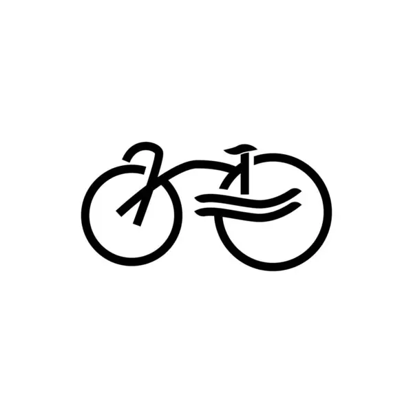 Cykel Logo Enkel Minimalistisk Design Sport Transport Vector Illustration Siluett — Stock vektor
