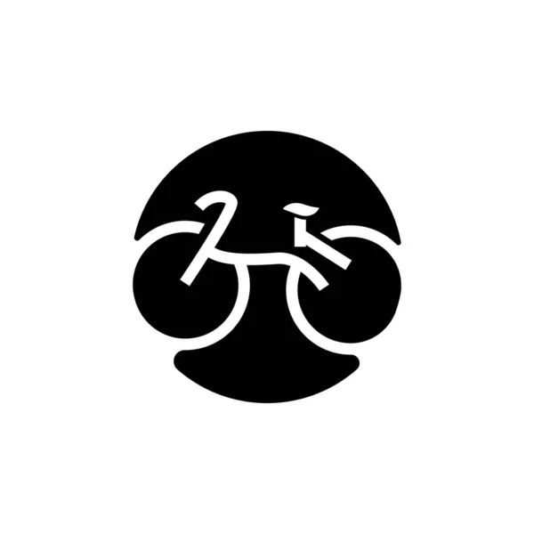 自転車ロゴ シンプルなミニマリストデザイン スポーツトランスポートベクター イラストレーションシルエットテンプレート — ストックベクタ