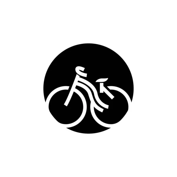 自転車ロゴ シンプルなミニマリストデザイン スポーツトランスポートベクター イラストレーションシルエットテンプレート — ストックベクタ