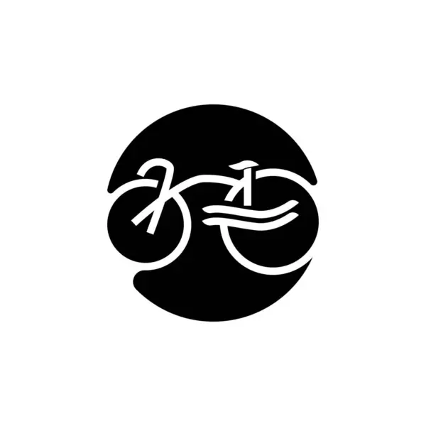 Logo Bicicletta Design Minimalista Semplice Sport Transport Vector Modello Sagoma — Vettoriale Stock