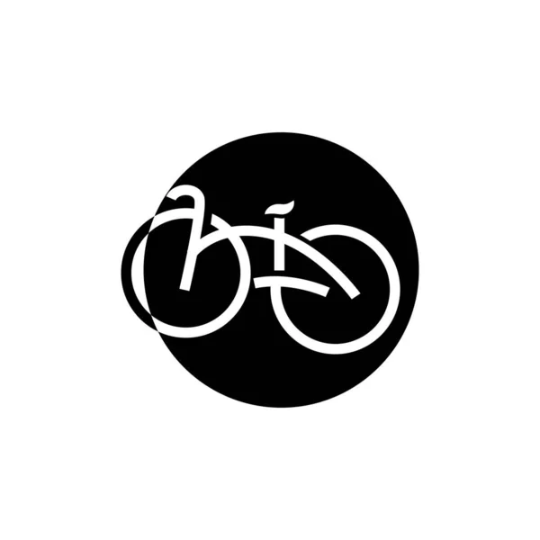 Fahrrad Logo Einfaches Minimalistisches Design Sport Transport Vektor Illustration Silhouette — Stockvektor