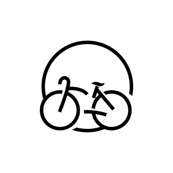 Логотип Велосипеда Простой Минималистский Дизайн Вектор Спортивного Транспорта Шаблон Силуэта — стоковый вектор