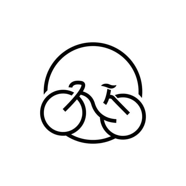Bisiklet Logosu Basit Minimalist Tasarım Spor Taşıma Vektörü Görüntü Silüeti — Stok Vektör