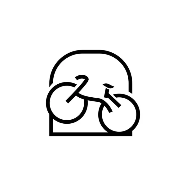 Логотип Велосипеда Простой Минималистский Дизайн Вектор Спортивного Транспорта Шаблон Силуэта — стоковый вектор