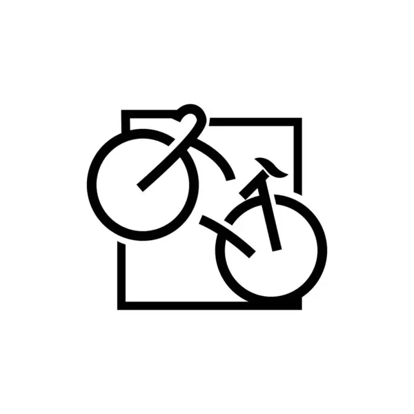 单车标志 简单简约设计 运动载体 图解轮廓模板 — 图库矢量图片