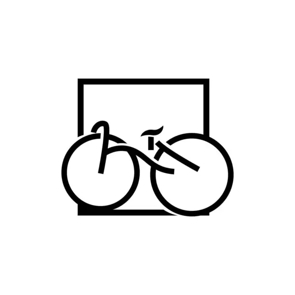 Logo Bicicleta Diseño Minimalista Simple Vector Transporte Deportivo Plantilla Silueta — Vector de stock