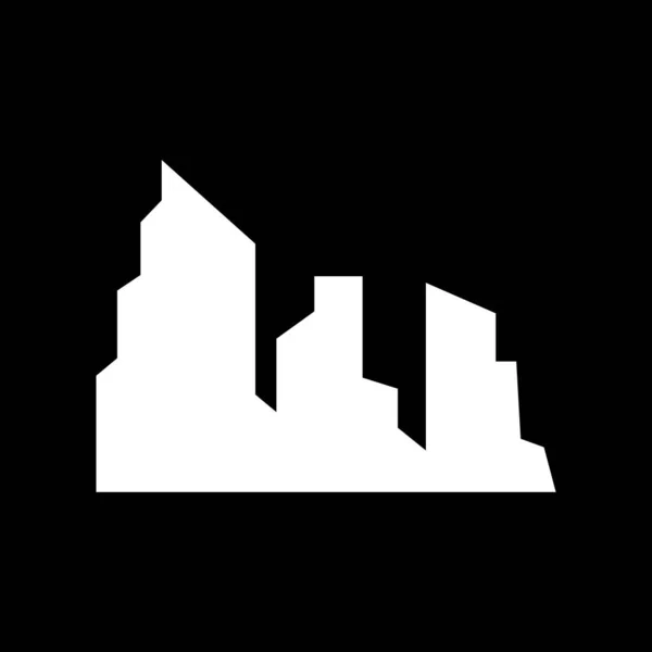 Skyline Logo Enkel Modern Design Skyskrapor Vektor Cityscape Byggnader Ikon — Stock vektor