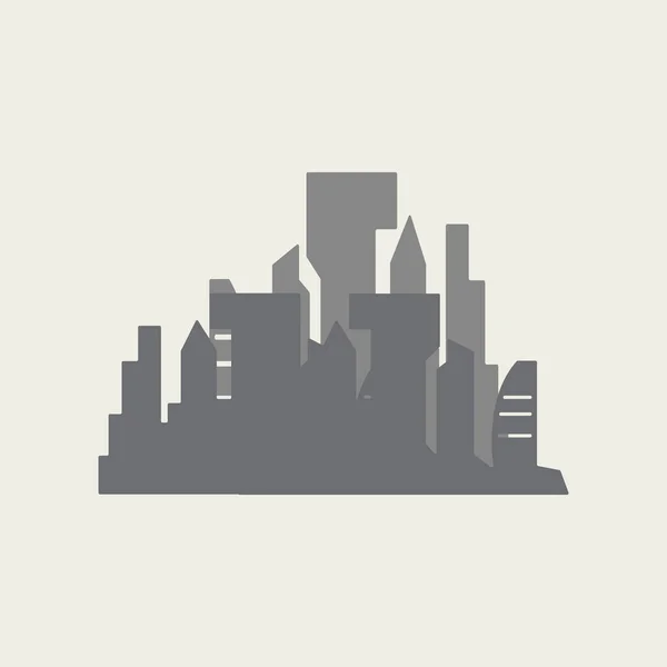 Logo Skyline Conception Moderne Simple Gratte Ciel Bâtiments Paysage Urbain — Image vectorielle
