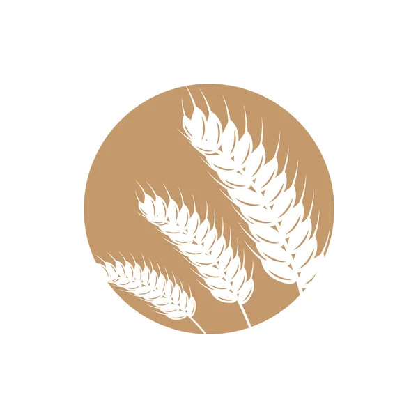 Логотип Пшеницы Простой Дизайн Фермерского Сада Иллюстрация Силуэта Векторного Шаблона — стоковый вектор