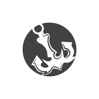 Basit Gemi Çapa Logosu Tasarımı, Siluet Vektör Çizimi