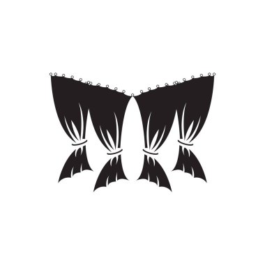 Home And Exhibition Curtain Logo Design, Building Decoration Vector Illustration