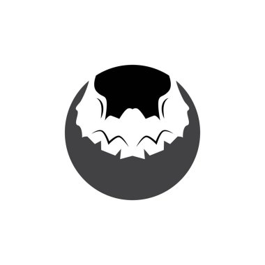 Basit Erkek Sakalı Logosu Tasarımı, Siluet Vektör Çizimi