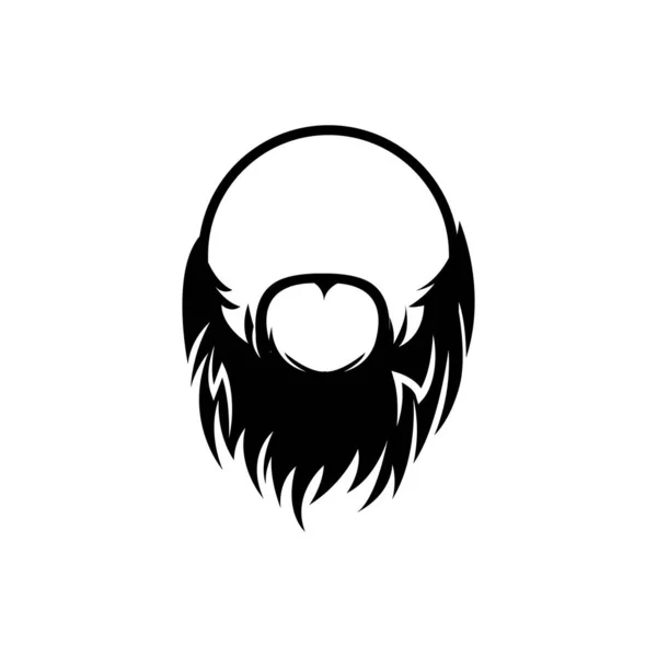 Simple Men Beard Logo Design Silhouette Vector Illustration — Stock Vector