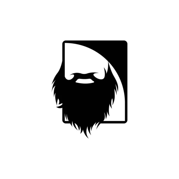Eenvoudig Heren Baard Logo Ontwerp Silhouet Vector Illustratie Stockvector