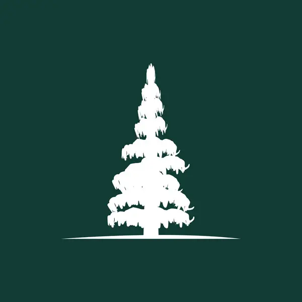 Logo Del Árbol Del Pino Vector Planta Verde Diseño Silueta — Vector de stock