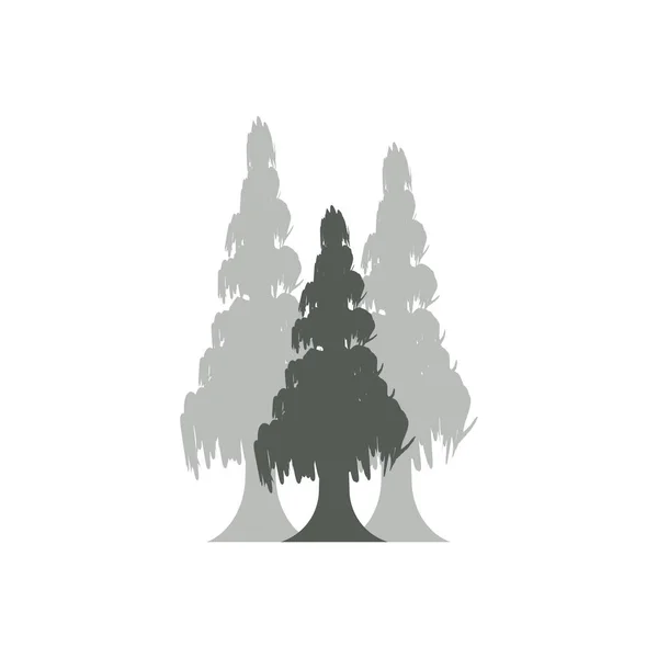 Логотип Сосны Вектор Зеленого Растения Дизайн Силуэта Дерева Икона Иллюстрация — стоковый вектор