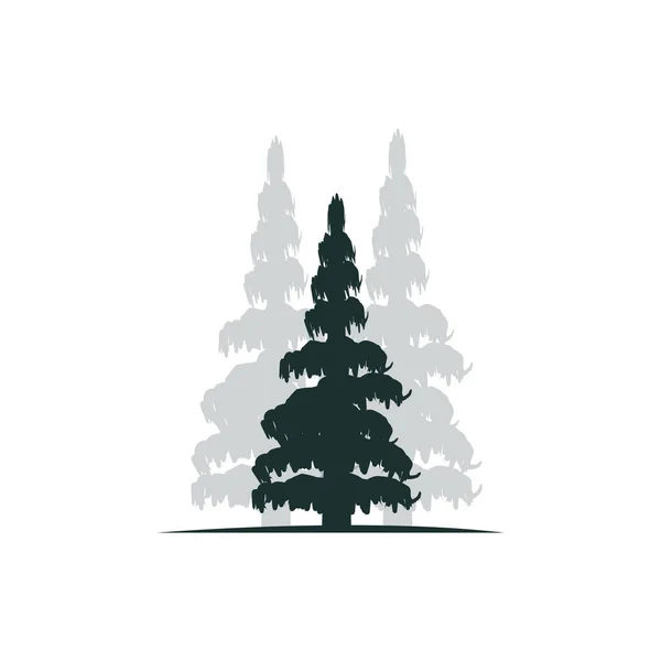 Logotipo Árvore Pinheiro Vetor Planta Verde Projeto Silhueta Árvore Ícone — Vetor de Stock