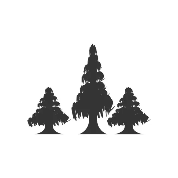 Logo Sosny Wektor Zielonej Rośliny Projekt Sylwetki Drzewa Ikona Ilustracja — Wektor stockowy
