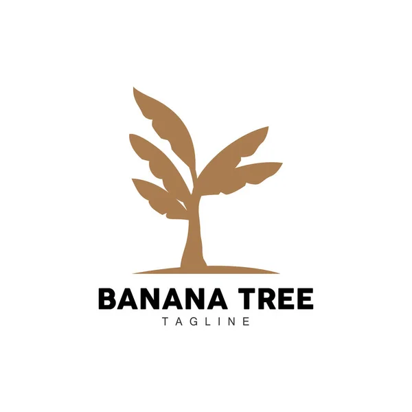 Bana Tree Logo Fruit Tree Plant Vector Silhouette Design Template — стоковий вектор