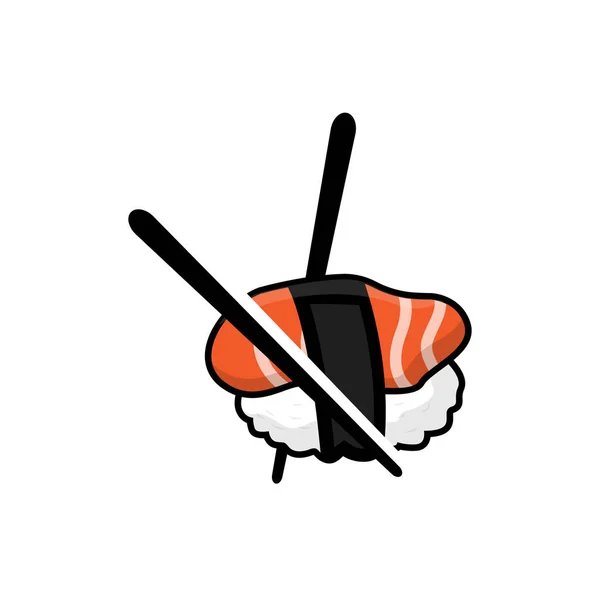 Design Comida Japonesa Logotipo Sushi Ilustração Modelo Símbolo Vetor — Vetor de Stock