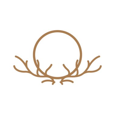 Geyik Boynuzu Logosu Tasarımı Horn Hayvan İllüstrasyonu Minimalist Simge Simgesi Simgesi Simgesi Simgesi Simgesi