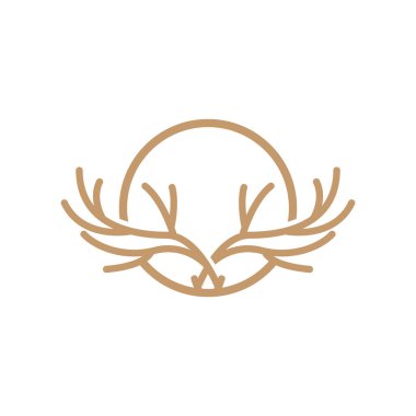Geyik Boynuzu Logosu Tasarımı Horn Hayvan İllüstrasyonu Minimalist Simge Simgesi Simgesi Simgesi Simgesi Simgesi