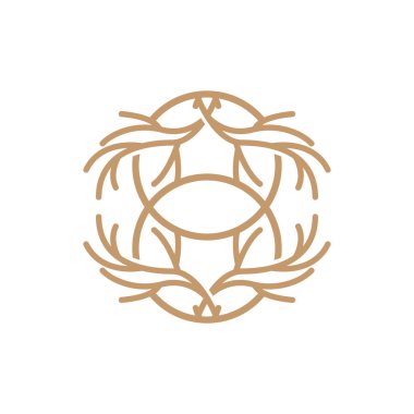 Geyik Boynuzu Logosu Tasarımı Horn Hayvan İllüstrasyonu Minimalist Simge Simgesi Simgesi Simgesi Simgesi Simgesi