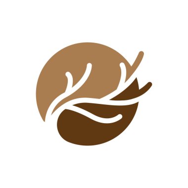 Geyik Boynuzu Logosu Tasarımı Horn Hayvan İllüstrasyonu Minimalist Simge Simgesi Simgesi Simgesi Simgesi Simgesi