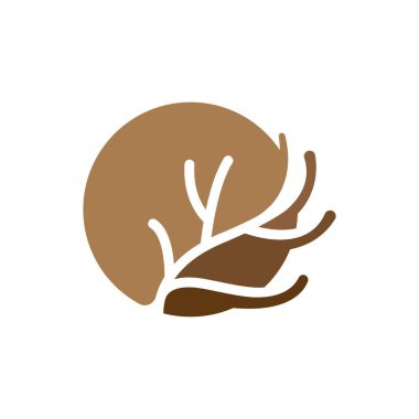 Geyik Boynuzu Logosu Tasarımı Horn Hayvan İllüstrasyonu Minimalist Simge Simgesi Simgesi Simgesi Simgesi Simgesi