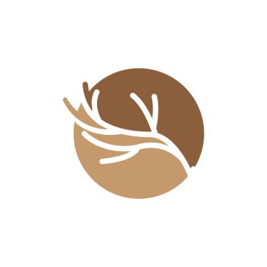 Geyik Boynuzu Logosu Tasarımı Horn Hayvan İllüstrasyonu Minimalist Simge Simgesi Simgesi Simgesi Simgesi Simgesi