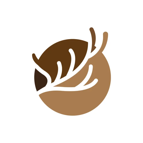 Deer Horn Logo Desain Tanduk Ilustrasi Hewan Minimalis Simbol Ikon - Stok Vektor