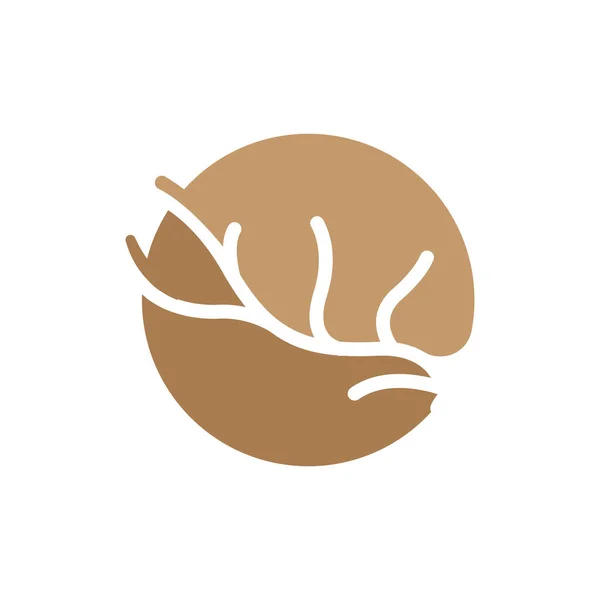 Deer Horn Logo Design Horn Ilustracja Zwierząt Minimalista Prosta Ikona Grafika Wektorowa