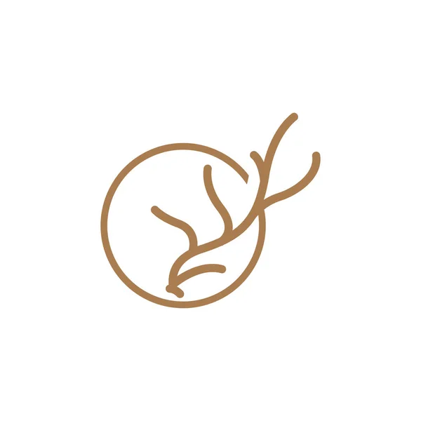 Deer Horn Logo Design Horn Ilustracja Zwierząt Minimalista Prosta Ikona Ilustracje Stockowe bez tantiem