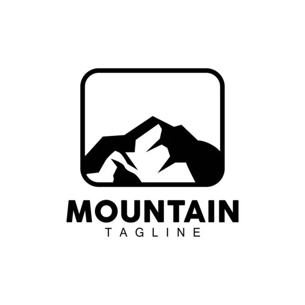 Mountain Logo Nature Landscape View Design Climbers Adventure Template Illustration — Stock Vector