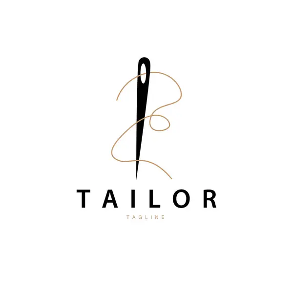 Tailor Logo Needle Thread Vector Illustration Design — Stock Vector