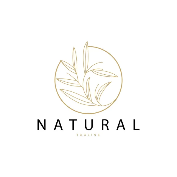 Línea Belleza Botánica Femenina Minimalista Logotipo Planta Ilustración Vectorial Diseño — Vector de stock
