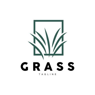 Green Grass Logo Design, Farm Landscape Illustration, Natural Scenery Vector